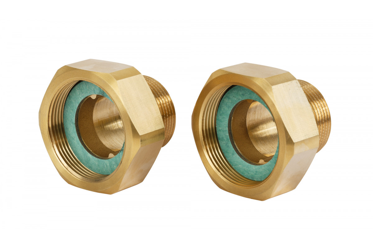 Danfoss 003H6902 — Комплект резьбовых фитингов, наружняя резьба R1/2, PN25, для клапана DN15 (G3/4), латунь CW617N, 2 шт.