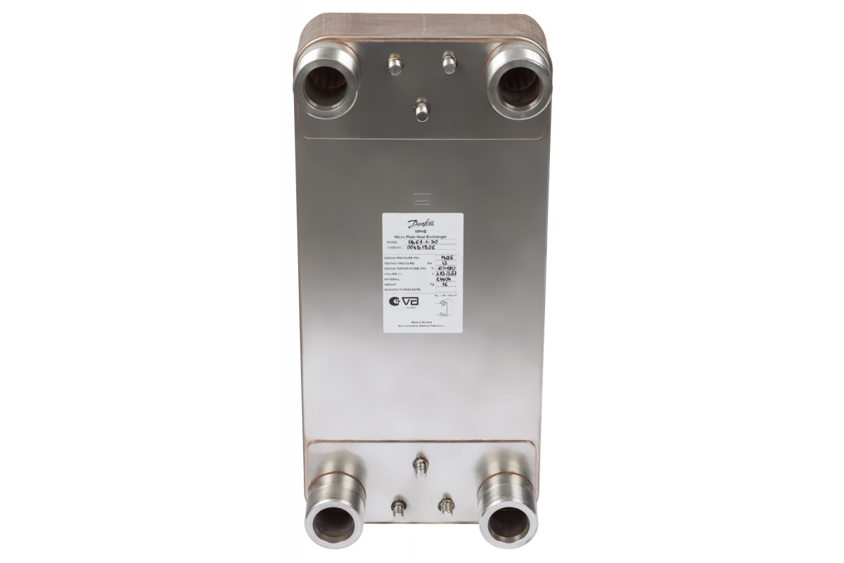 Danfoss 004B1908 — Паяный пластинчатый теплообменник XB61L-1-40 PN25 G2