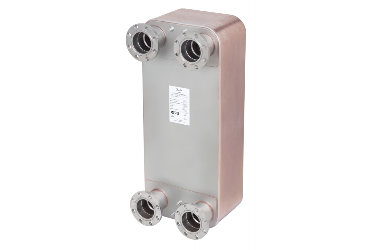 Danfoss 004B1968 — Паяный пластинчатый теплообменник XB66L-1-110 PN16 DN65