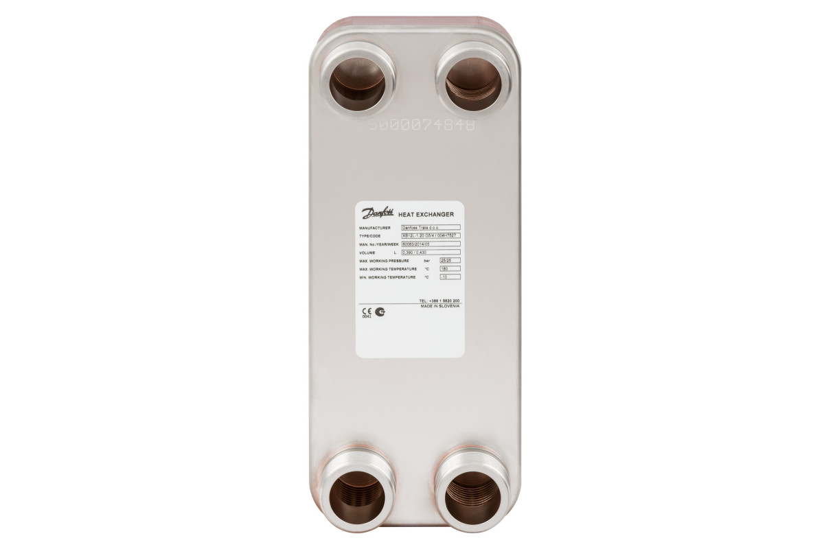 Danfoss 004H7596 — Паяный пластинчатый теплообменник XB12H-2-20/20 PN25