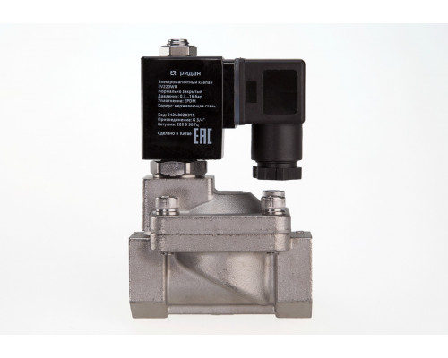 Клапан электромагнитный Ридан EV220WR, Ду40 (G 1 1/2), EPDM, нормально закрытый, 0,3…16 бар, 24В, 50 Гц — 042U804016R