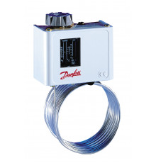 Danfoss 060L110166 — Реле температуры (термостат) KP 61, IP 30/44, диапазон регулирования -30...15 °C, длина трубки 5 м