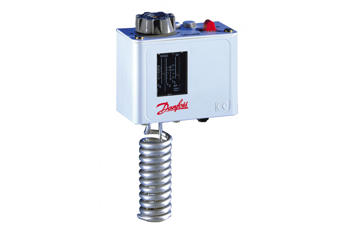 Danfoss 060L110666 — Реле температуры (термостат) KP 62, IP 30/44, диапазон регулирования -30...15 °C