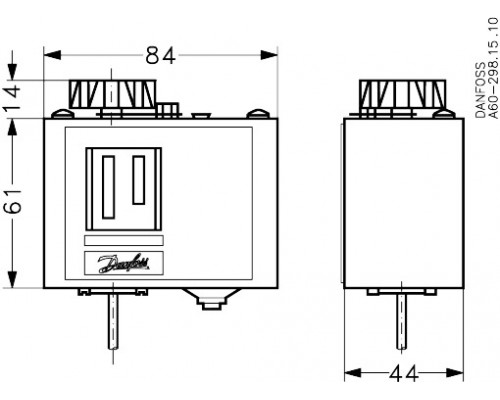 Danfoss 060L112066 — Реле температуры (термостат) KP, IP 30/44, диапазон регулирования 0...35 °C, длина трубки 2 м