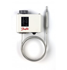 Danfoss 060L112666 — Реле температуры (термостат) KP, IP 30/44, диапазон регулирования 50...100 °C, длина трубки 2 м