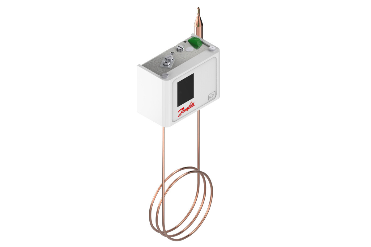 Danfoss 060L115566 — Реле температуры (термостат) KP 81, IP 30/44, диапазон регулирования 80...150 °C, длина трубки 2 м