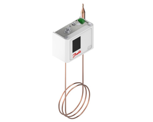 Danfoss 060L115566 — Реле температуры (термостат) KP 81, IP 30/44, диапазон регулирования 80...150 °C, длина трубки 2 м