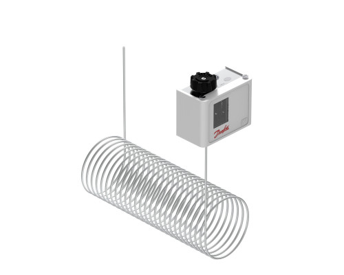 Danfoss 060L126466 — Реле температуры (термостат) KP 61, IP 30/44, диапазон регулирования -30...15 °C, длина трубки 6 м