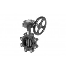 Danfoss 065B7407 — Затвор дисковый поворотный VFY-LG с резьбовыми проушинами, PN16, DN250, корпус GGG40, диск — чугун GGG40, уплотнение EPDM, с редуктором