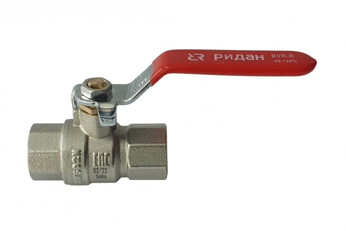 Ридан BVR-R 065B8310R — Кран шаровой PN40 DN32 с внутренней резьбой; Т от -20 ℃ ...+120 ℃; материал корпуса латунь CW602N