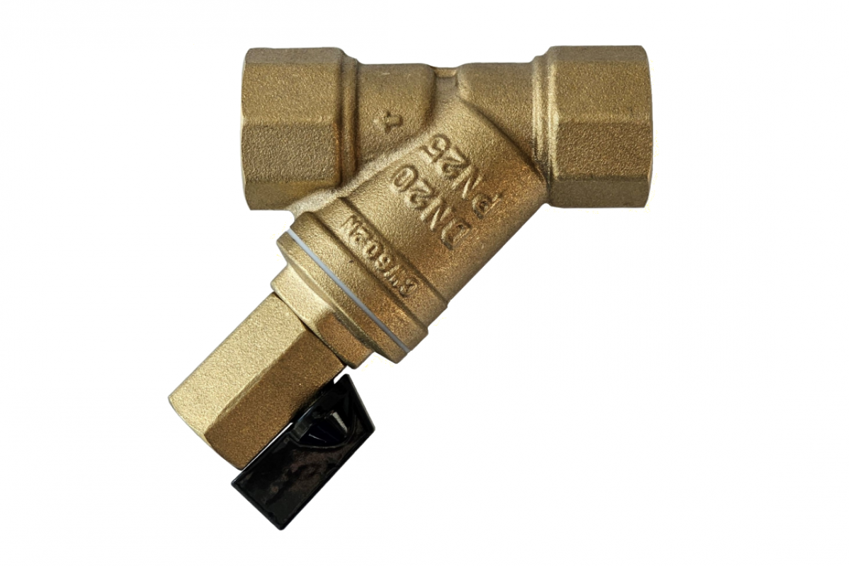 FVR-DR 065B8341R — Фильтр сетчатый со сливным краном DN15, PN25, Т от -20 °С...130 °С; материал корпуса латунь CW602N