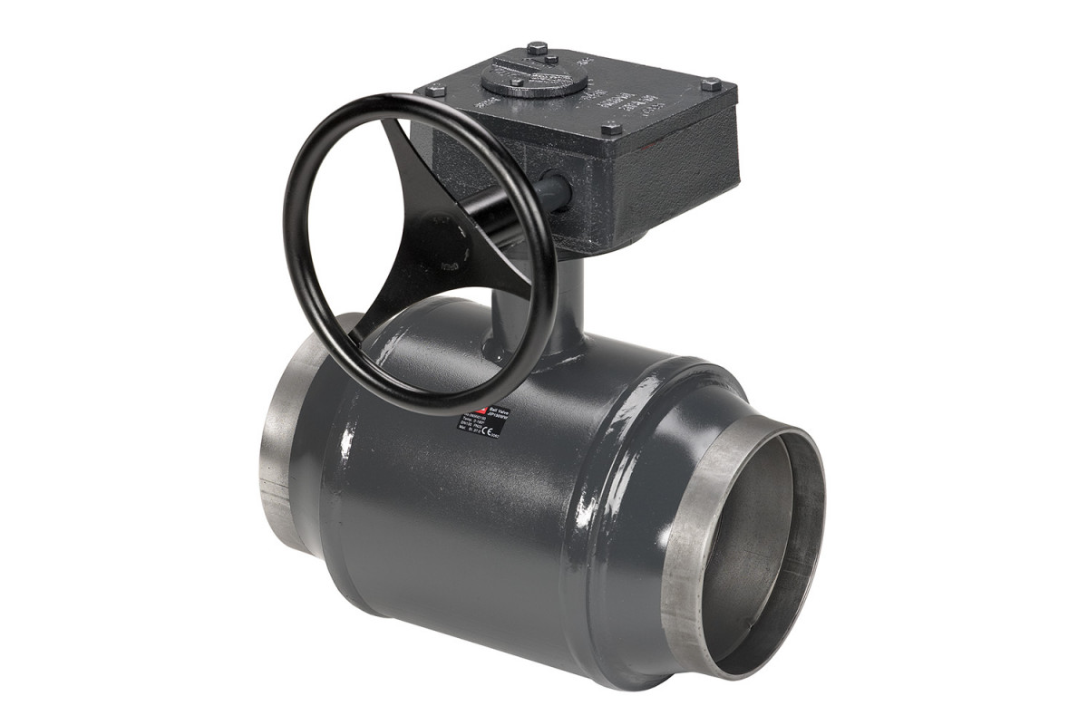 Danfoss 065N0161G — Кран шаровой JIP Premium (Премиум) WW, под приварку, DN 250, PN 25, T макс 180 ℃, ручной редукторный привод, корпус — сталь P235GH