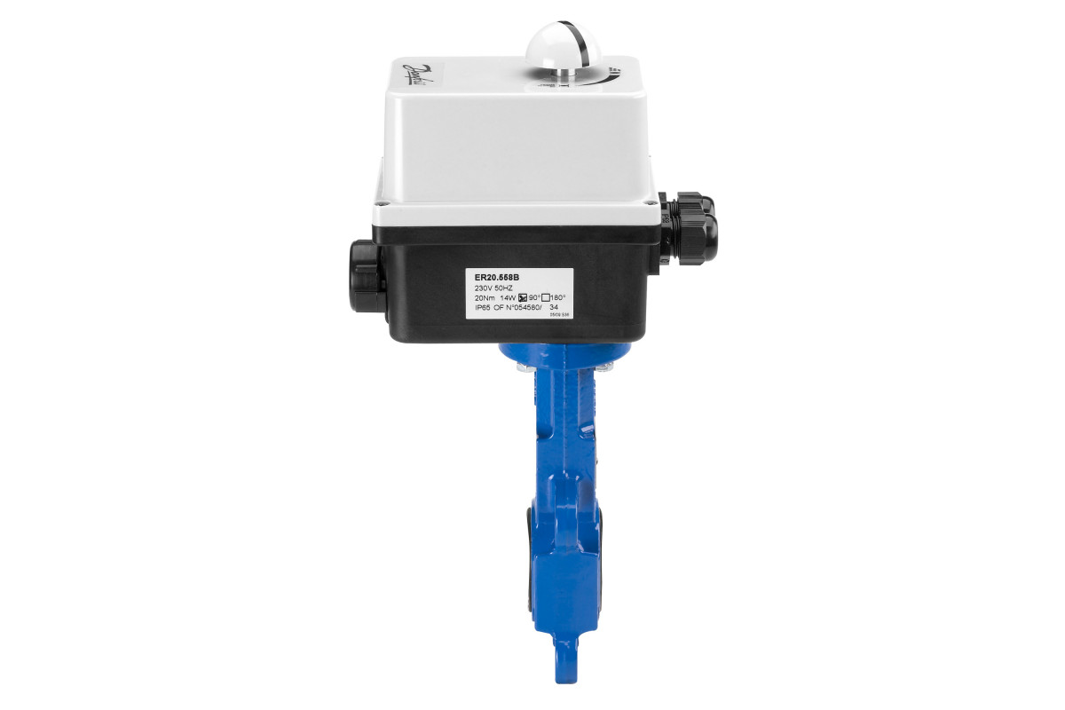 Danfoss 082G7402 — Затвор дисковый поворотный VFY-WA с центрирующими проушинами, PN16, DN80, корпус GG25, диск — чугун GGG40, уплотнение EPDM, с электроприводом AMB-Y