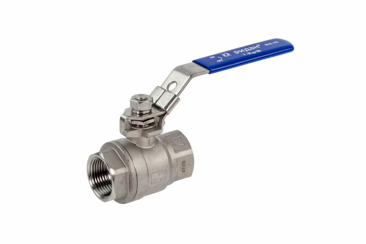 Ридан BVS-FR 082X4620R — Шаровый кран резьбовой DN100 PN63, с рукояткой, корпус — коррозионностойкая сталь, шар — коррозионностойкая сталь AISI316; уплотнение по шару R-PTFE (15% C)