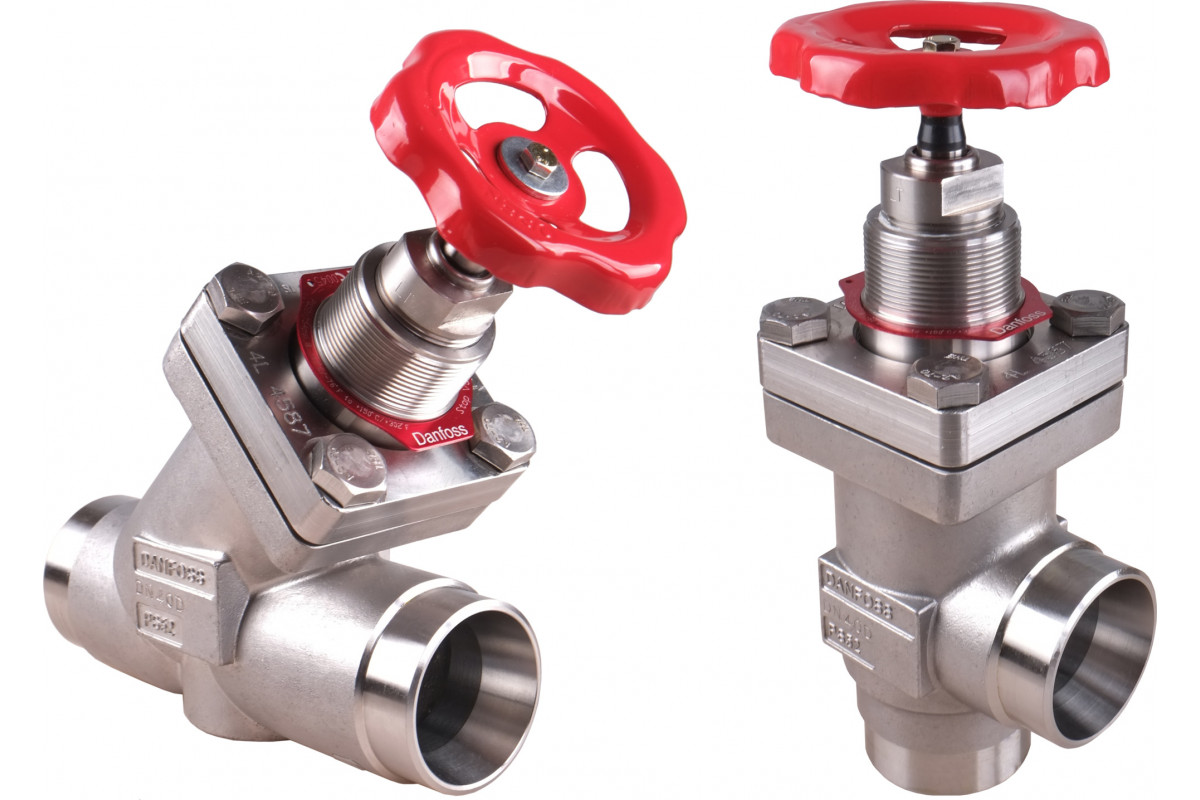 Danfoss 148B5377 — Запорный клапан SVA-S SS 20 D ANG H-WHEEL